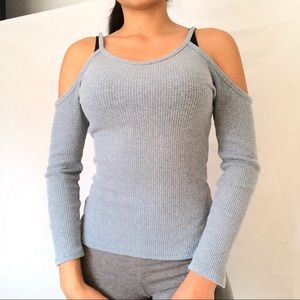 Light Blue Top off shoulder long sleeve